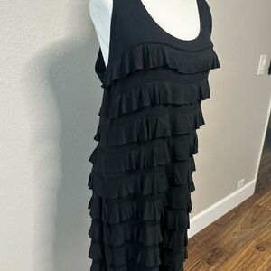 Express Black Layered Ruffle Mini Dress